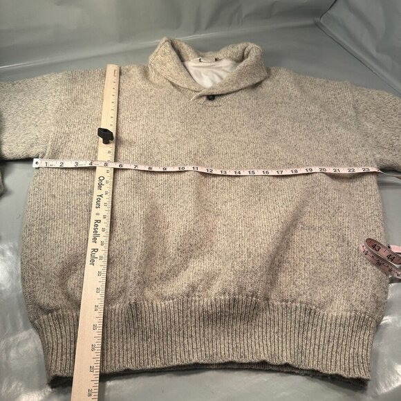 Wilson Staff Wool Blend Sweater Mens Shawl Collar Lined Button Pullover Vintage - Picture 12 of 16
